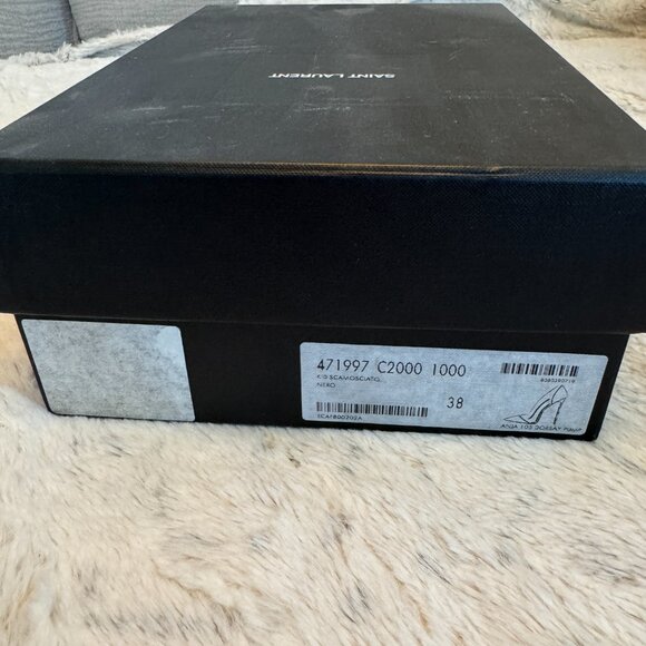 Saint Laurent Anja 105mm D'Orsay Heel Size 38 Suede - Picture 2 of 13